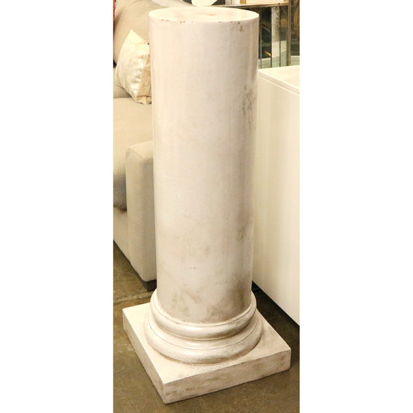 White Ceramic Pedestal w/Square Base