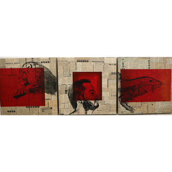 Triptych By Jesus Galvan Mixed Media on Board