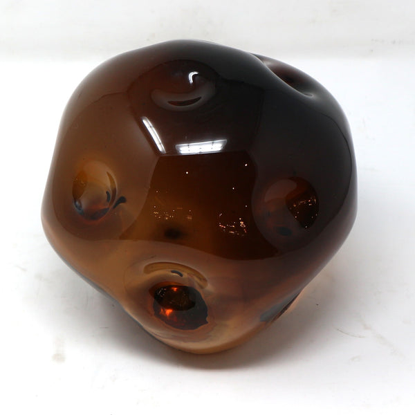 Dimpled Chocolate Glass Orb
