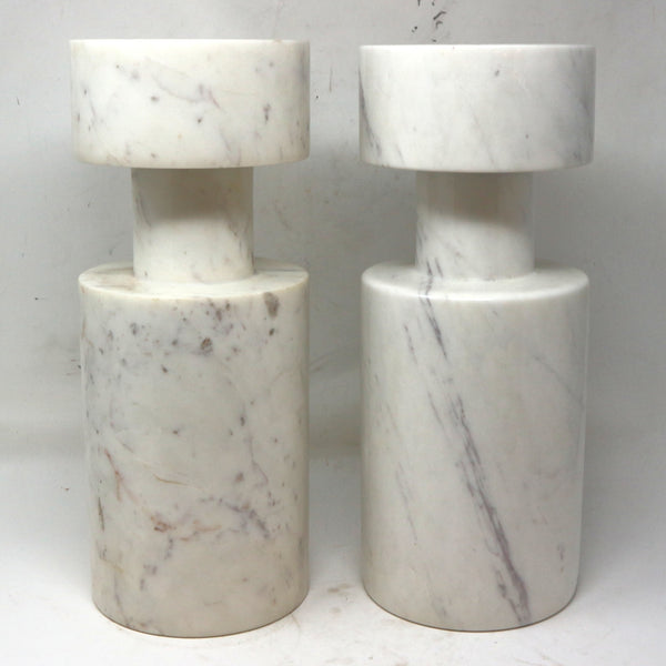 Pair of Marble Vase/Candle Holders