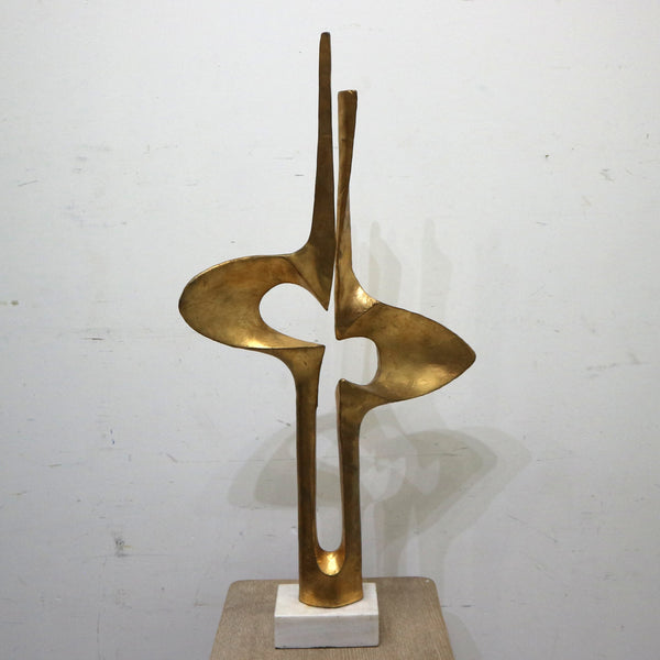 GV Brother and Sister Gold Leaf Sculpture