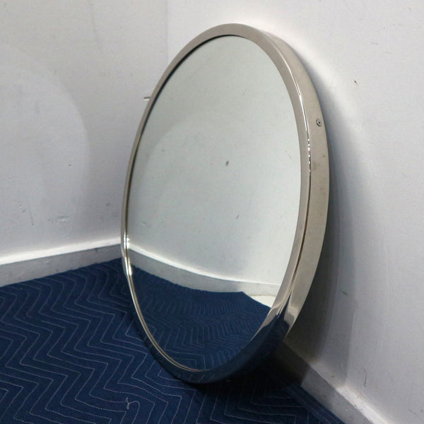 Round Nickel Framed Mirror