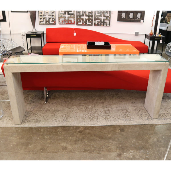 Posh Console Parchment Suede