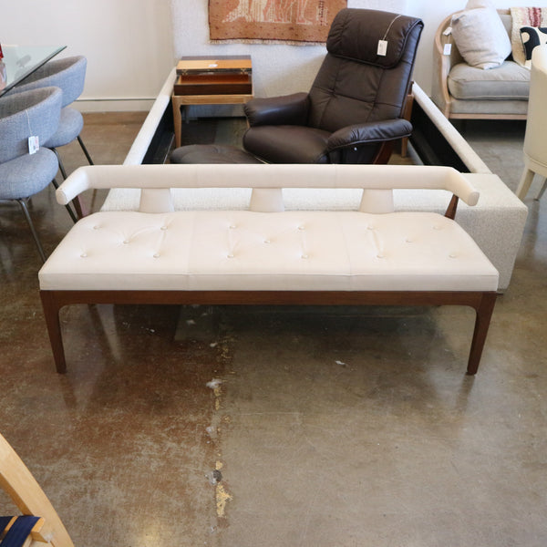 Moderno Bench Ivory Marble Leather