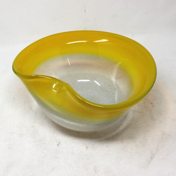 Yellow & White Glass Bowl