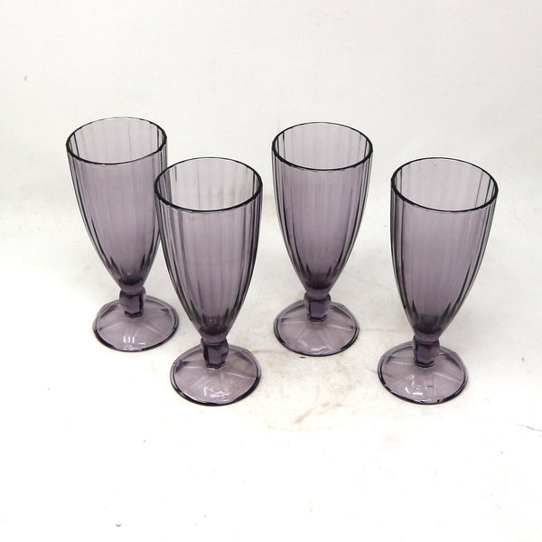 Set of 4 Cristal D’Arques Amethyst Glasses