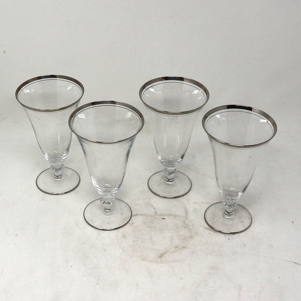 Set of 4 Glastonbury Lotus Platinum Glasses