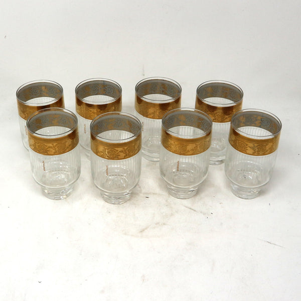 Set of 8 MCM Culver Turkish 22k Glasses