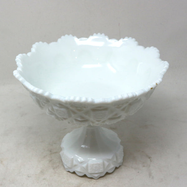Milk Glass Footed Compote