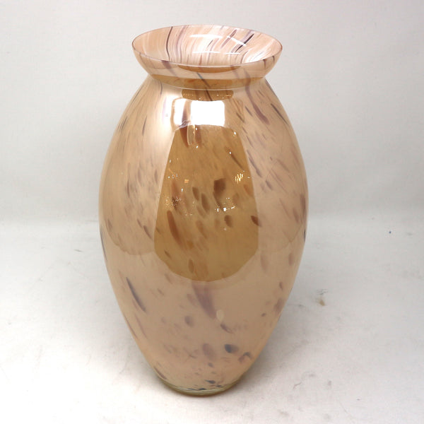 Iridescent Peach Glass Vase