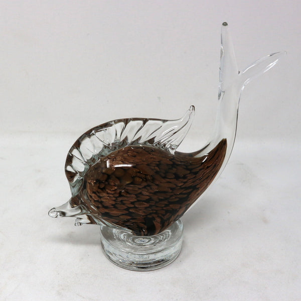 Vintage Art Glass Brown Spotted Fish