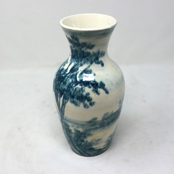 Italian Blue & White Ceramic Flower Vase