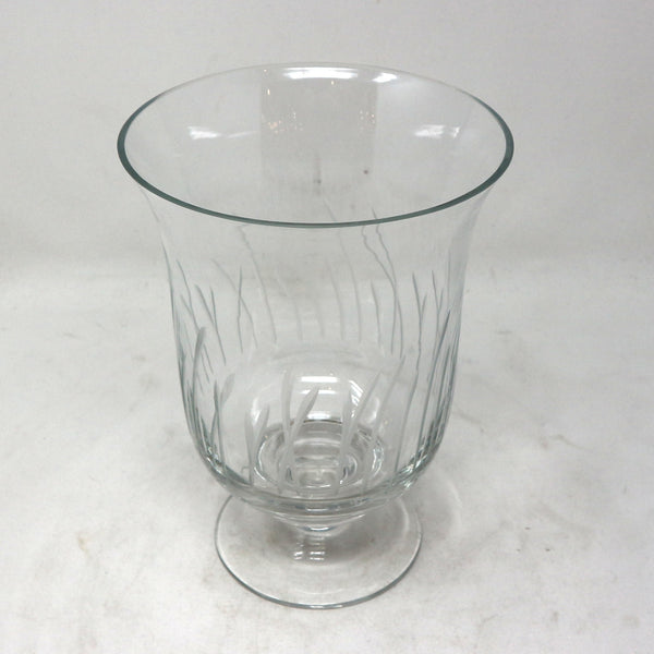 Tall Etched Footed Vase