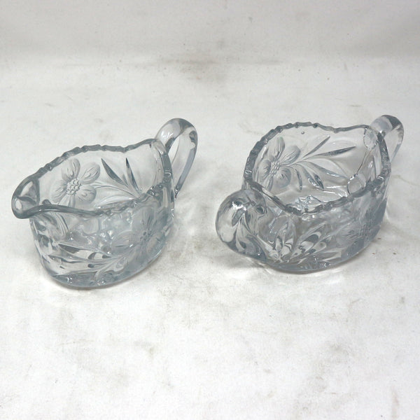 Cut Leaded Glass Sugar & Creamer Set