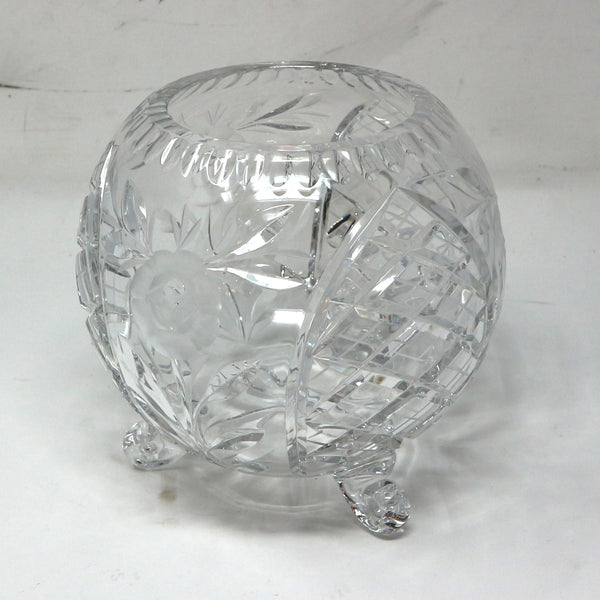Large Cut Crystal Footed Rose Bowl