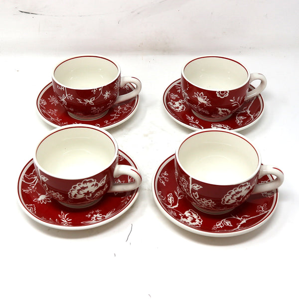 Set of 4 Neiman Marcus Batik Mug w/Saucer