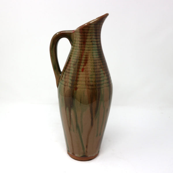 Vintage Drip Glazed Pottery Pitcher