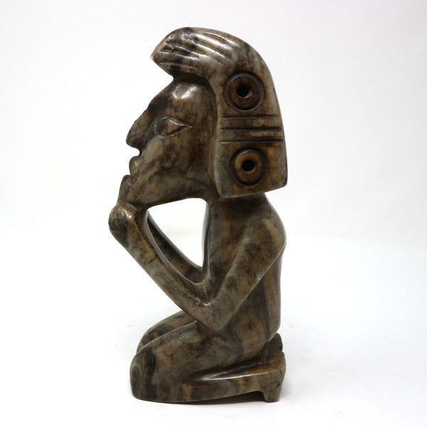 Carved Soapstone Aztec Statue