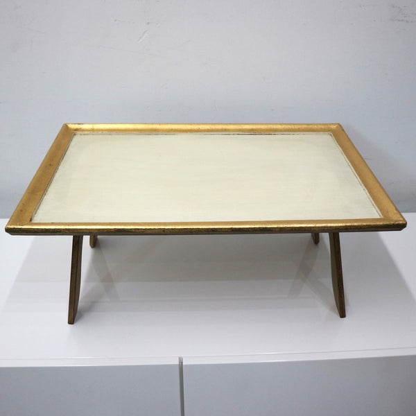 White & Gold Leaf Tray Table -Italy (2-Available)