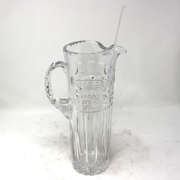 Art Deco Empire Style Cut Crystal Cocktail Pitcher With Stir