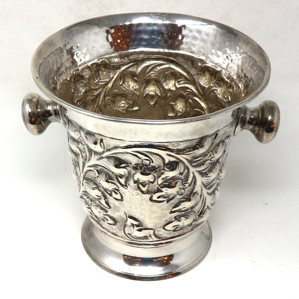 Vintage Metal Wine Cooler w/ Leaf Motif