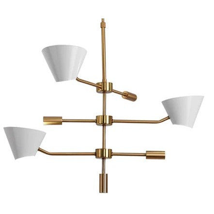 White Cone Shade 3-Light Chandelier