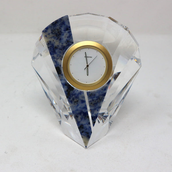 Swarovski Crystal “Curacao” Blue Tourmaline Clock