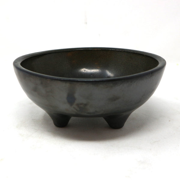 Black Ceramic Footed Bowl