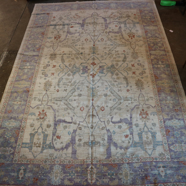 Beige Sultanabad Handmade Wool Rug