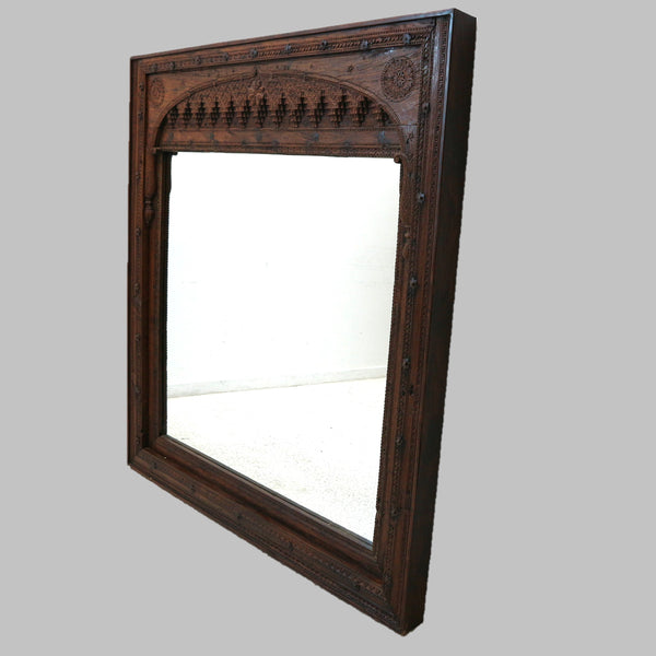 XL Hand Carved Wooden Pakistani Mirror