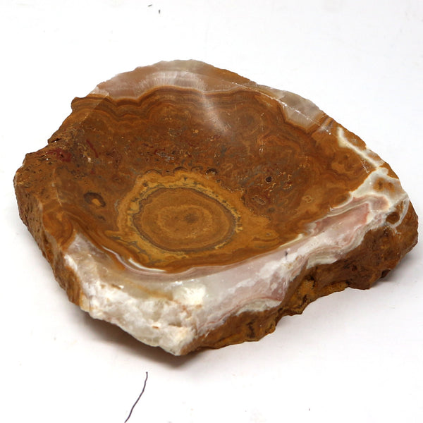 Medium Carved Onyx Ocher & White Bowl