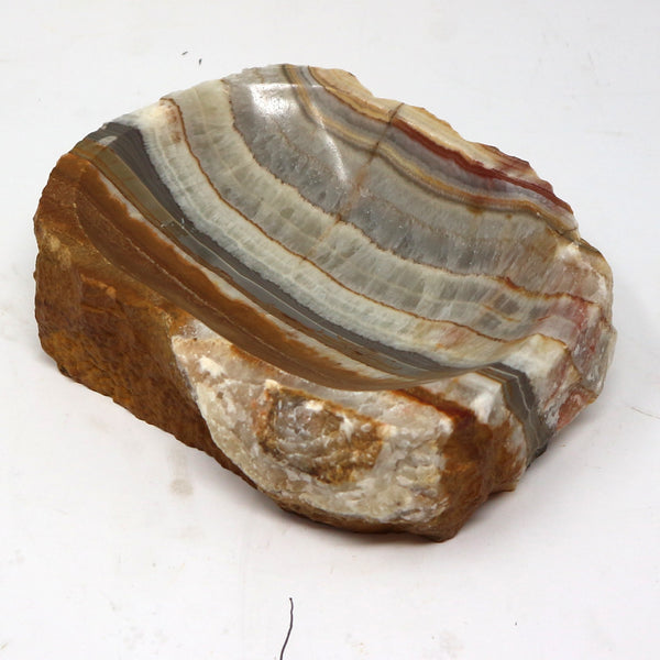 Large Carved Banded Onyx Bowl