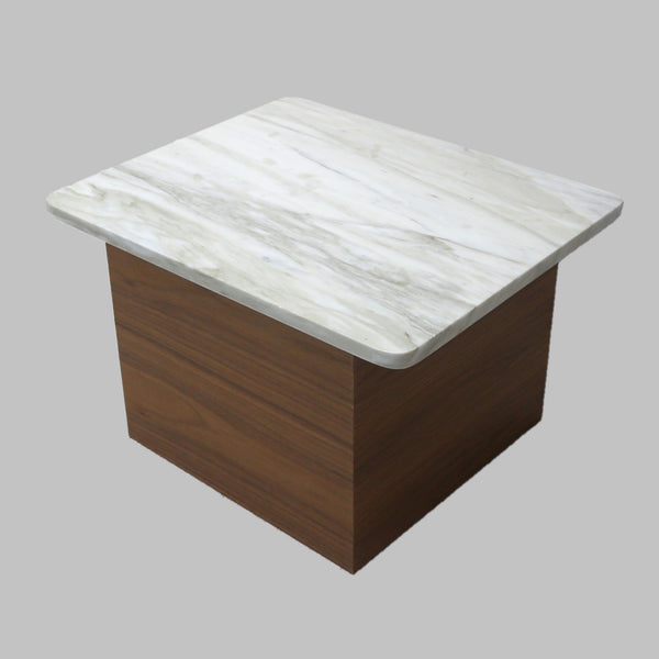 Marble & Wood Side Table