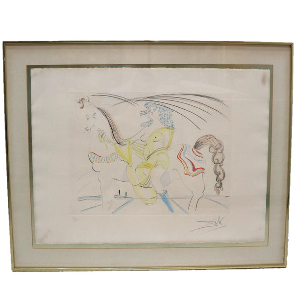 “Venus Au Cheval” by Salvador Dali Framed Lithograph 4/250 “As Is”