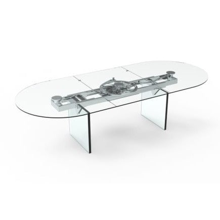 Quasar Extendable Glass Dining Table “As Is”